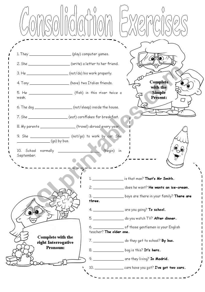 Consolidation Exercises worksheet