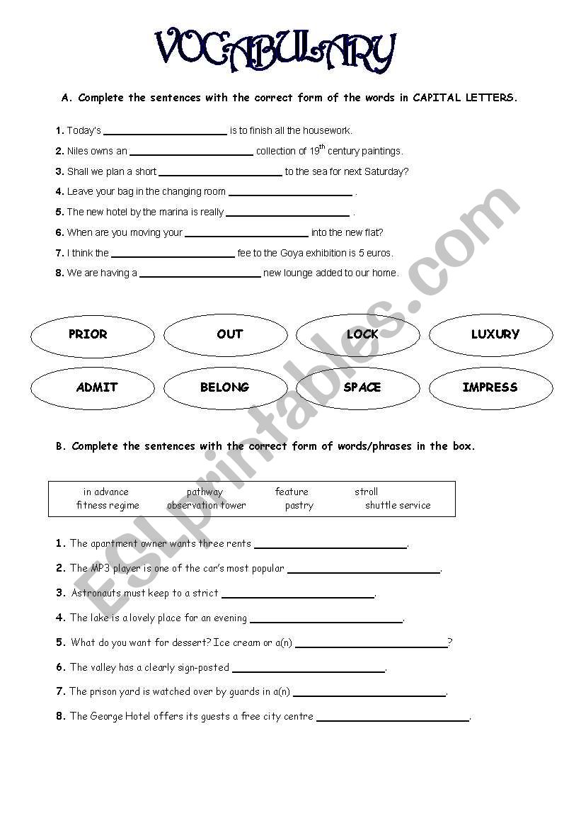 New Words worksheet