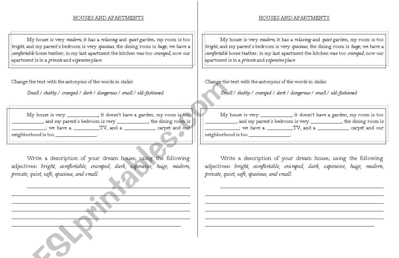 Reading activity worksheet