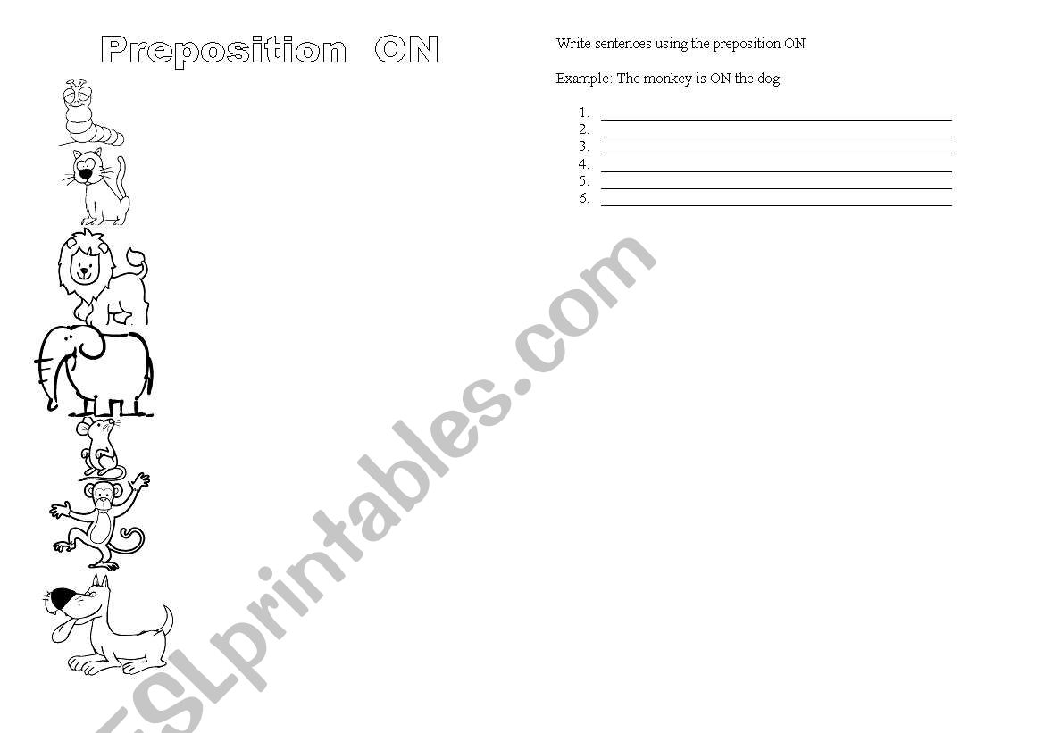 prepositions worksheet