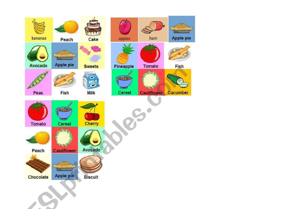 Food Bingo 3!! worksheet