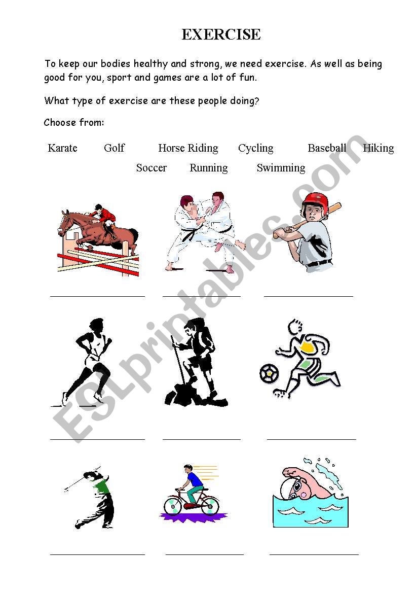 Exercise is good for you worksheet