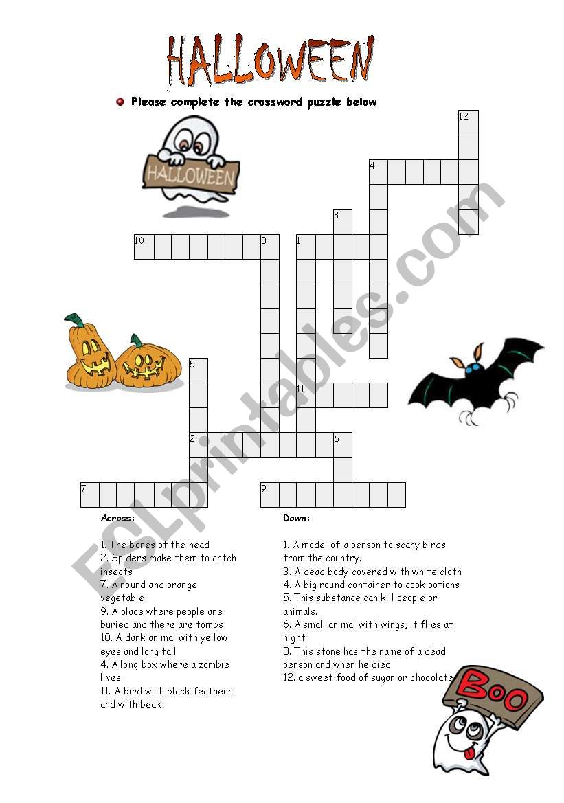 HALLOWEEN CROSSWORD worksheet