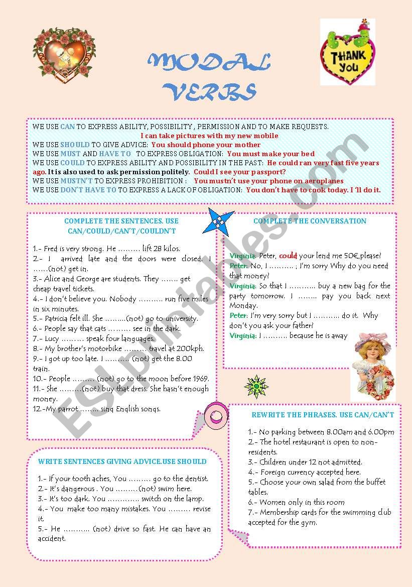 MODAL VERBS worksheet