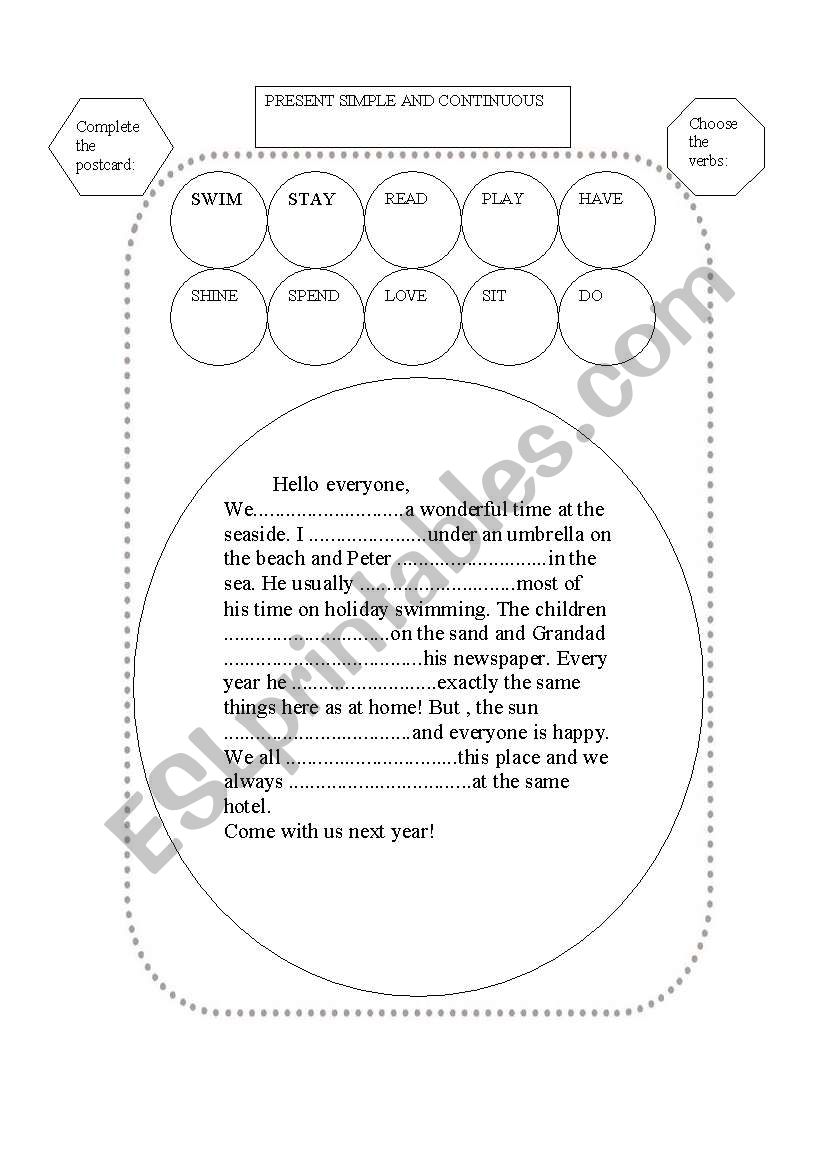 Complete the letter worksheet