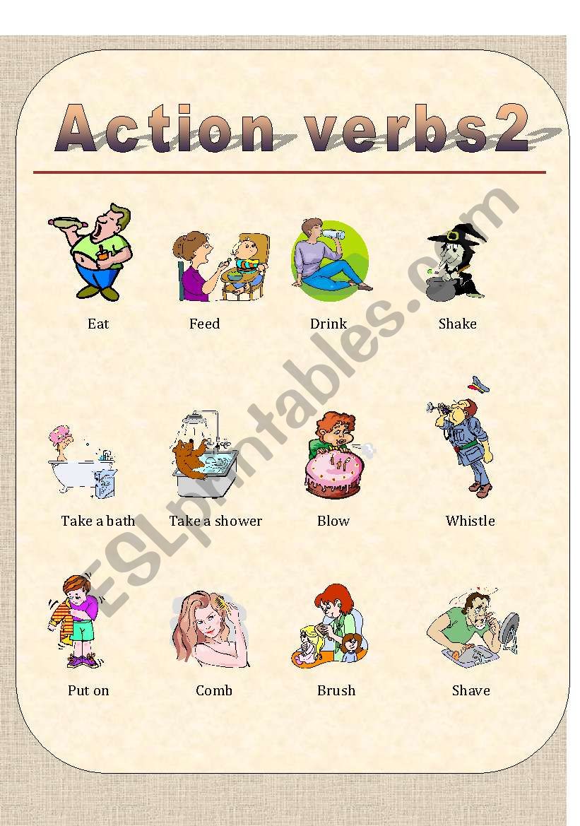 Action Verbs in the house2 worksheet