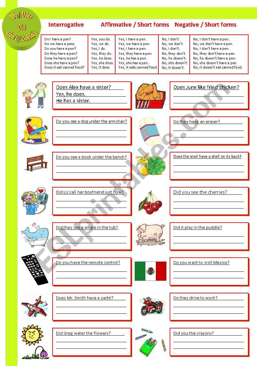 Auxiliary Verb  -  Do-Does-Did-DonÂ´t-DoesnÂ´t