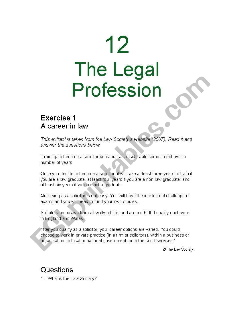 the legal profession revision paper