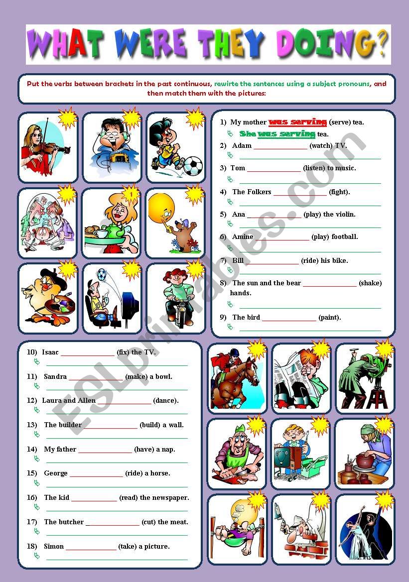 Past Continuous and Subject Pronouns