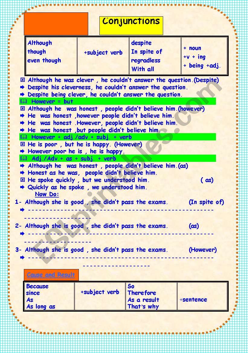 connectors worksheet