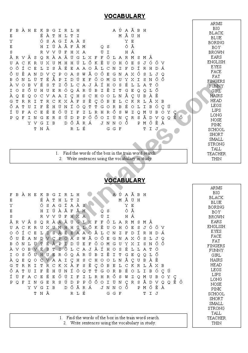 WORD SEARCH worksheet