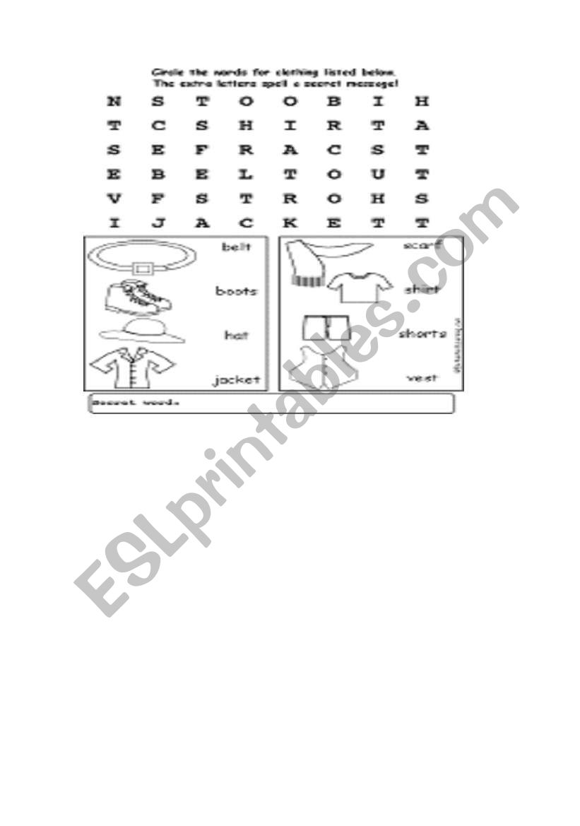 describing clothes worksheet