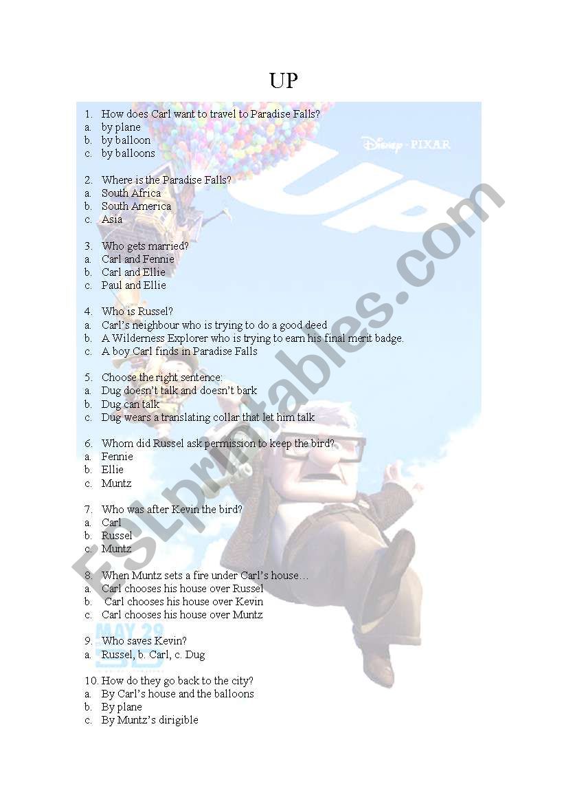 UP worksheet