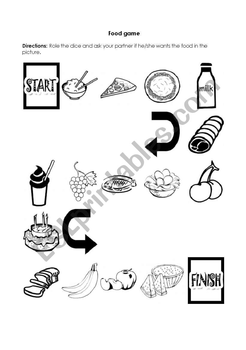 food game worksheet