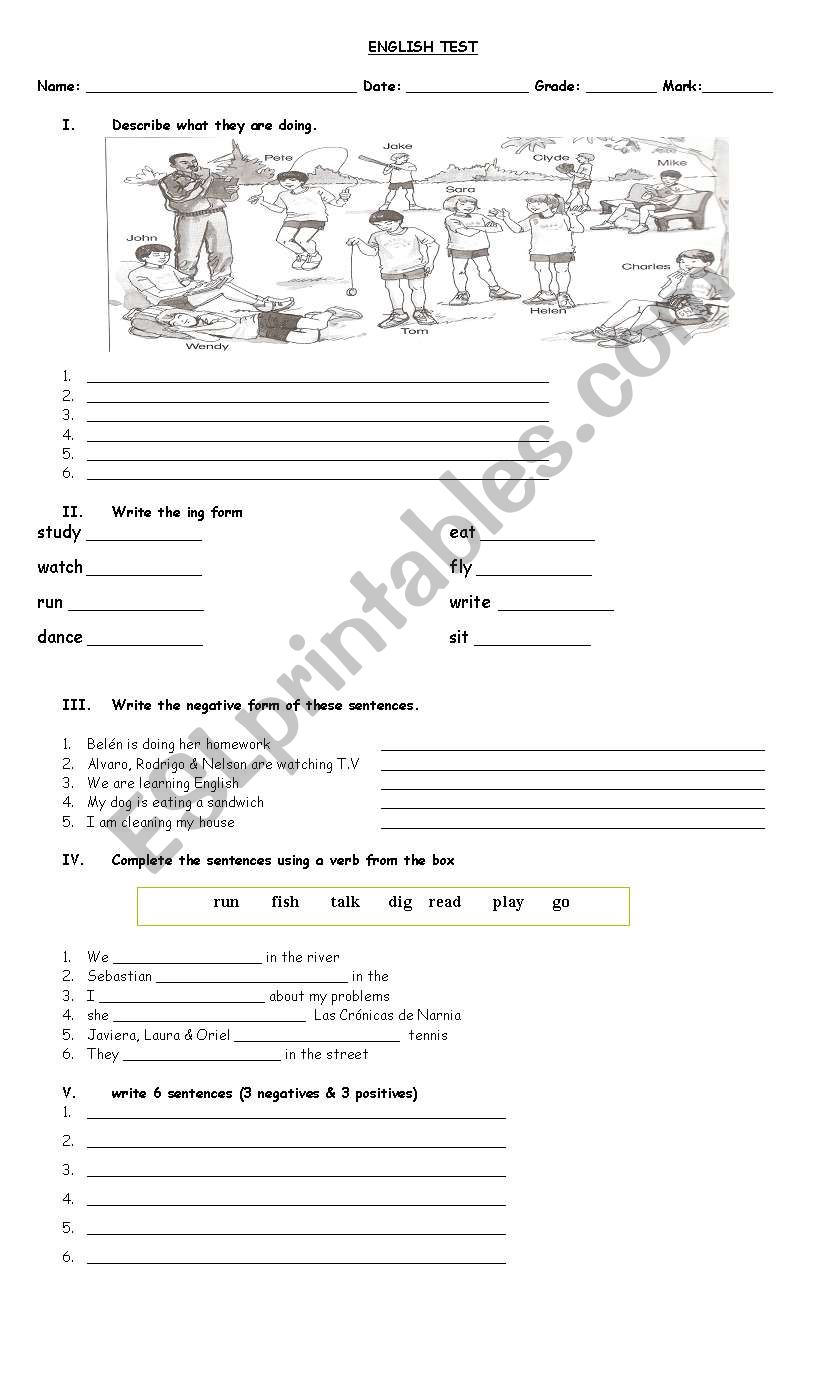 Practice Present Progressive Tense