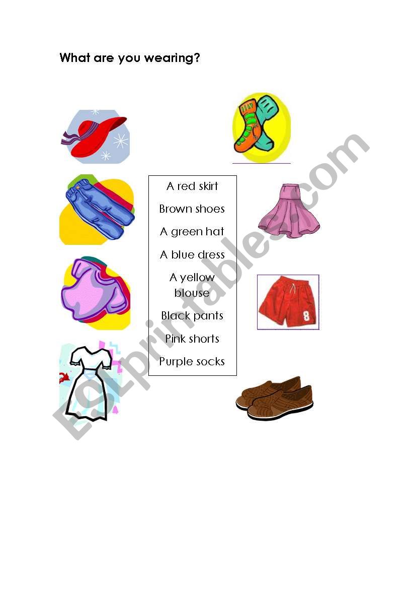 What are you wearing? worksheet