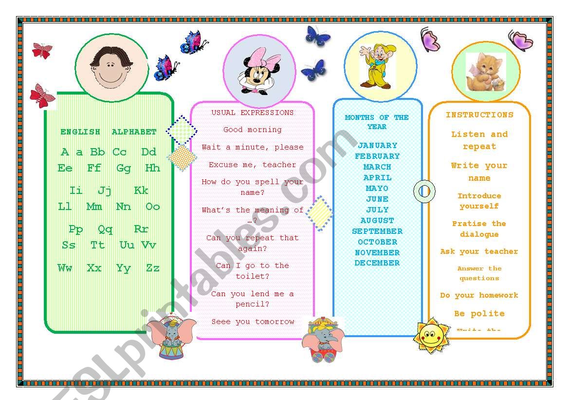 BOOKMARK worksheet