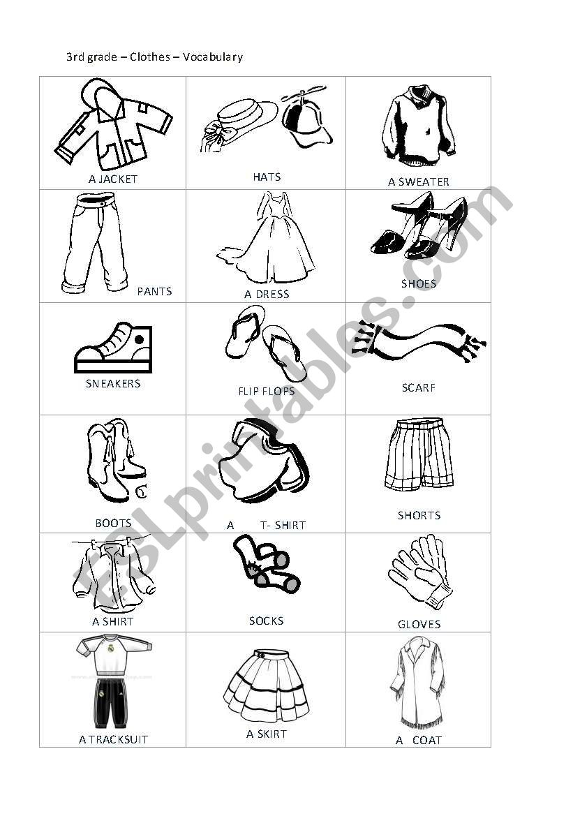 clothes worksheet