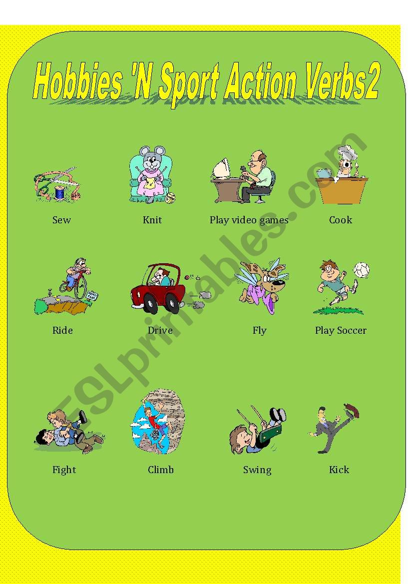 Hobbies N Sports Action Verbs (2of 3)