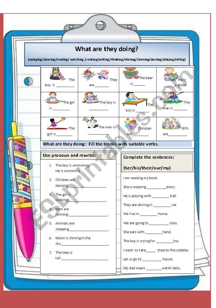 What are they doing? worksheet