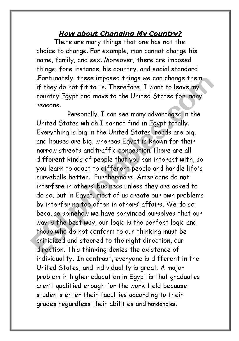 Essay my country