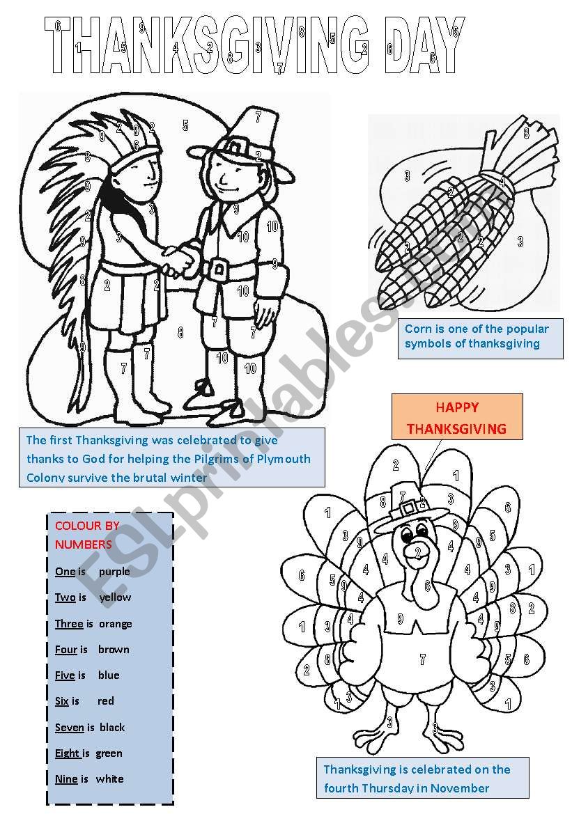 THANKSGIVING DAY worksheet