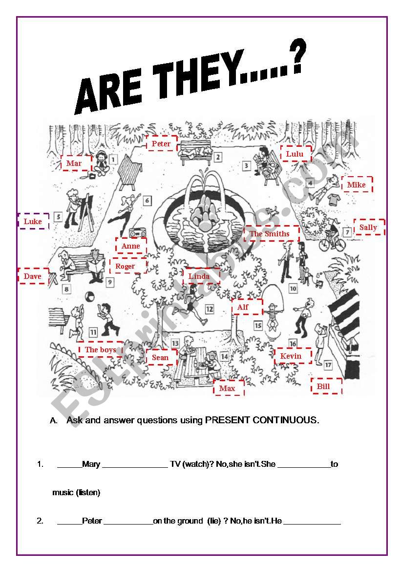 ARE THEY...? worksheet