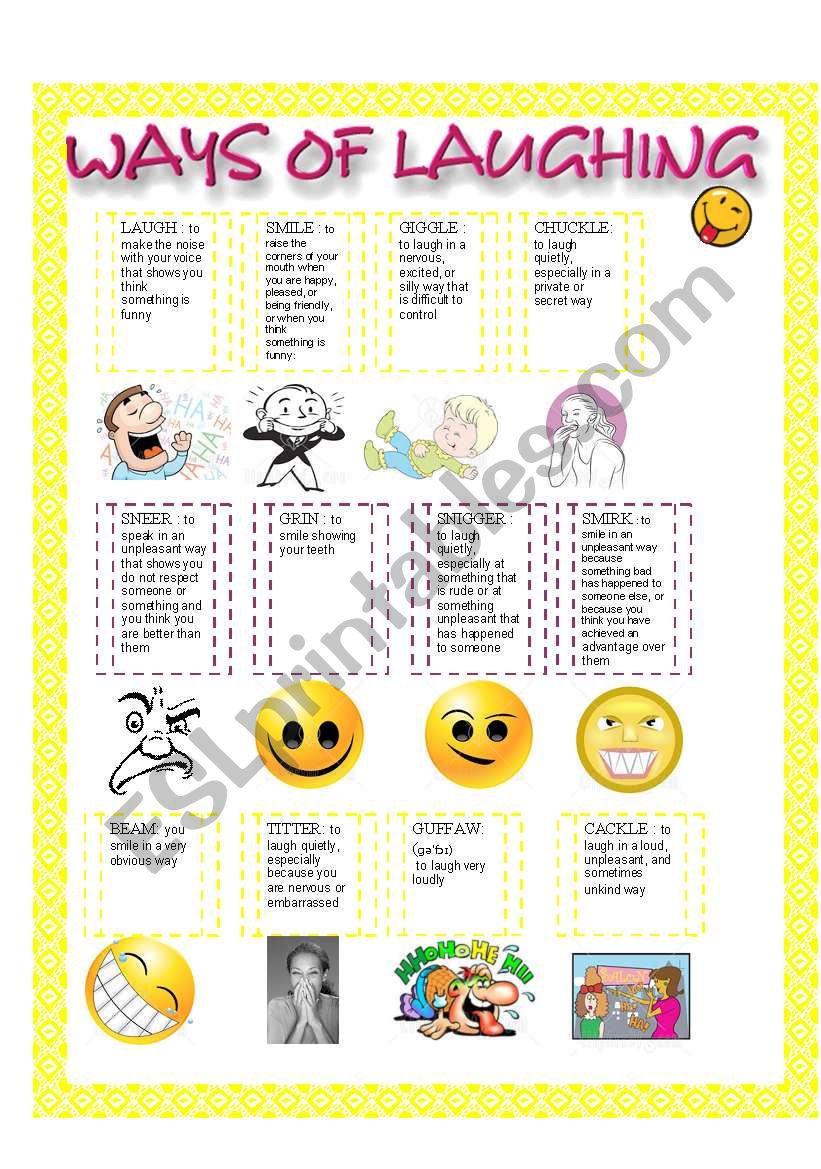 WAYS OF LAUGHING worksheet