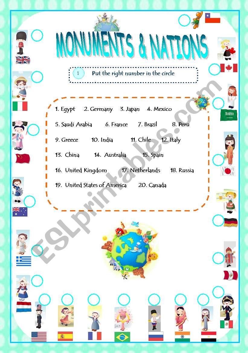 Monuments & Nations worksheet