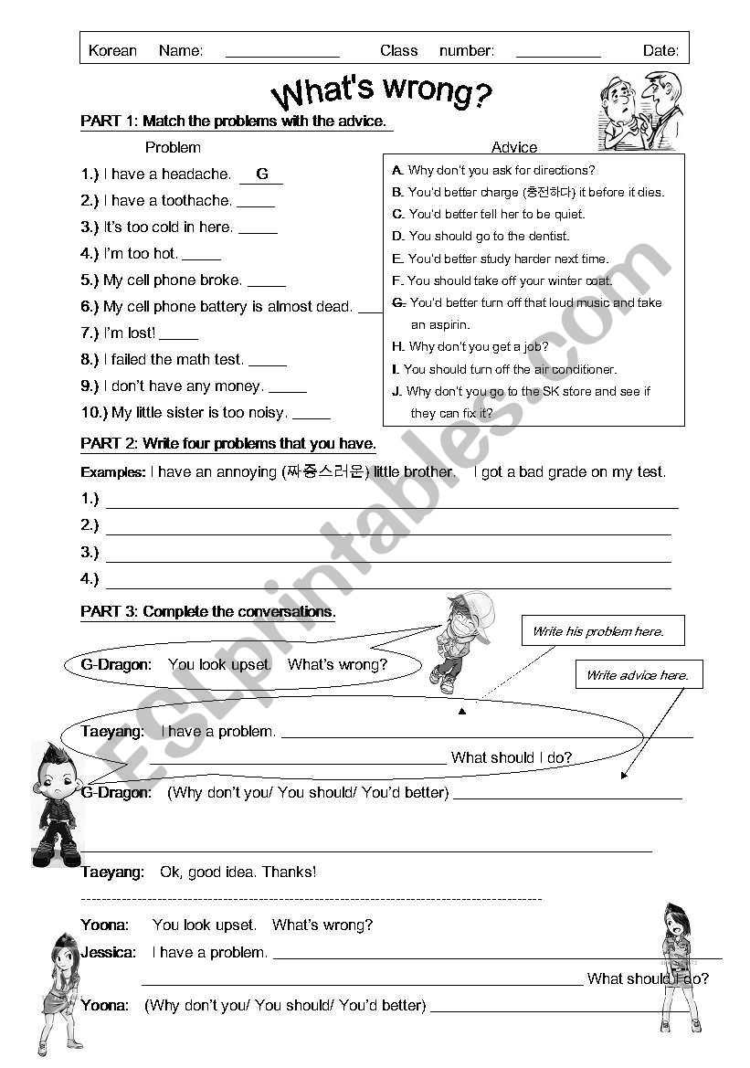 Giving Advice worksheet