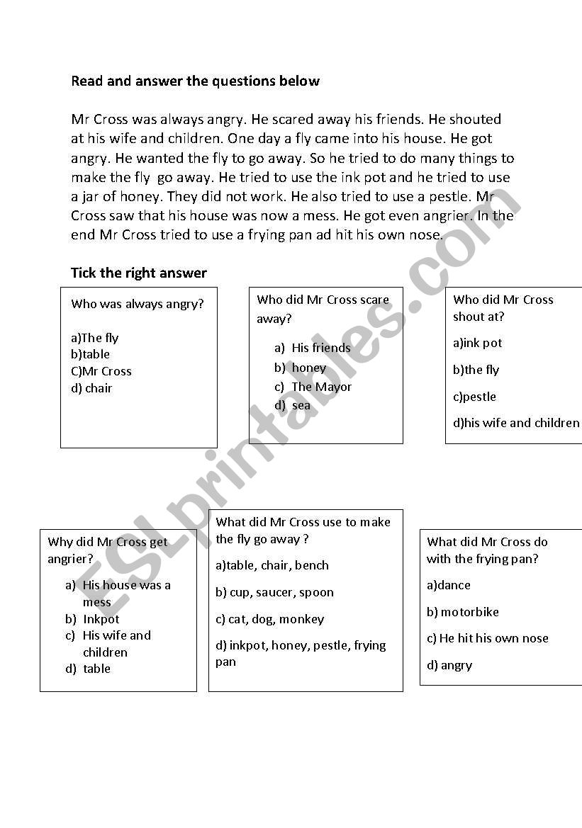 Read and answer multiple choice