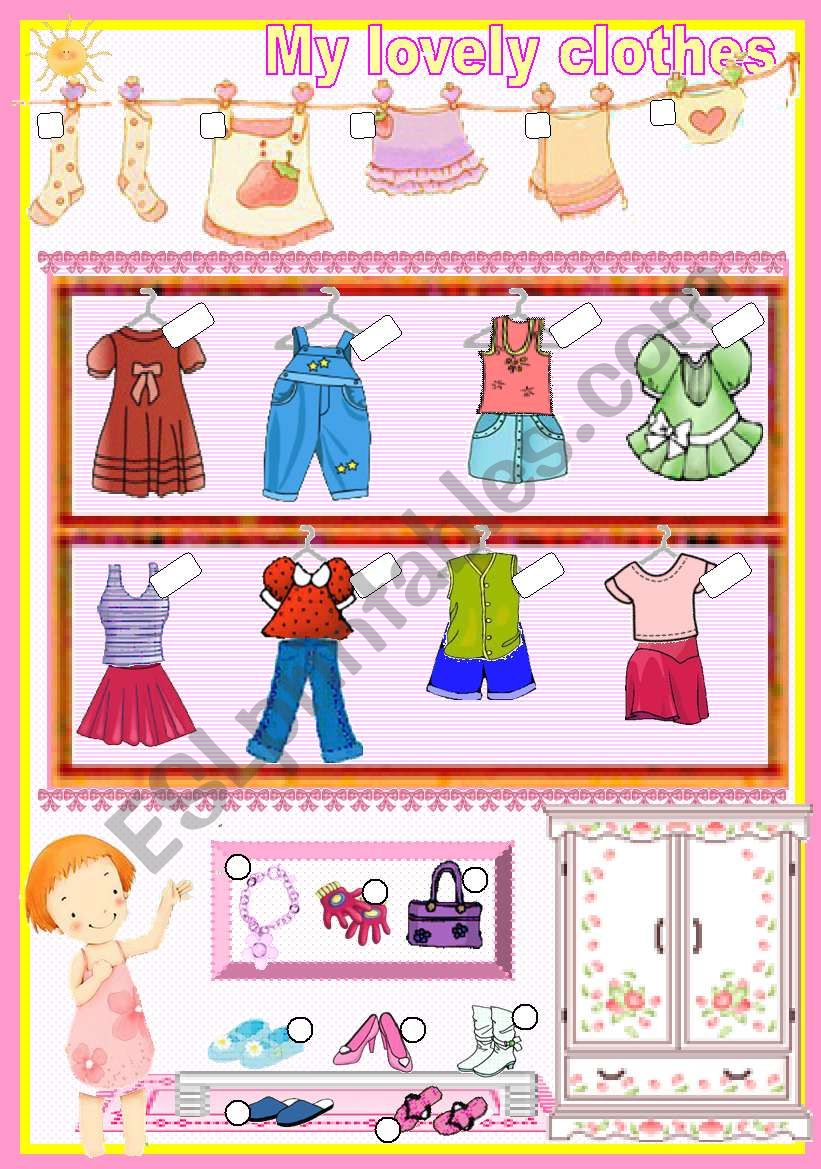 My lovely clothes (2 pages) worksheet