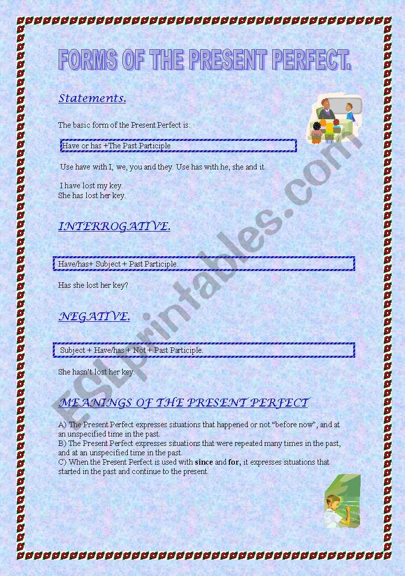Forms of Present Perfect worksheet