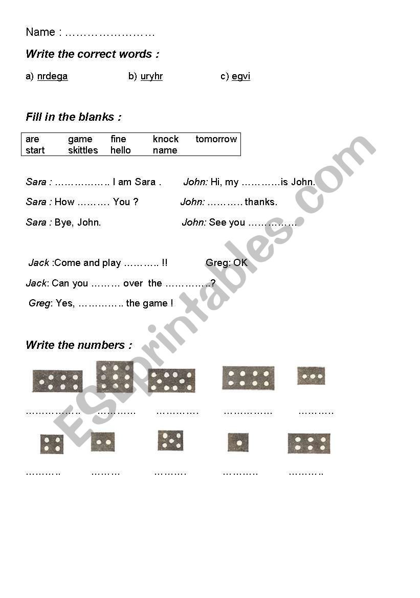 Test worksheet