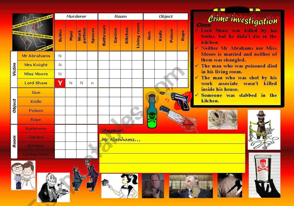 logic game 15 - crime investigation