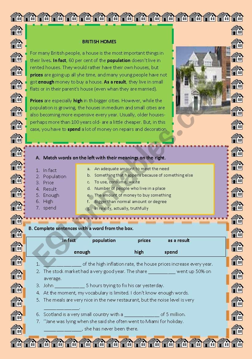 british homes worksheet