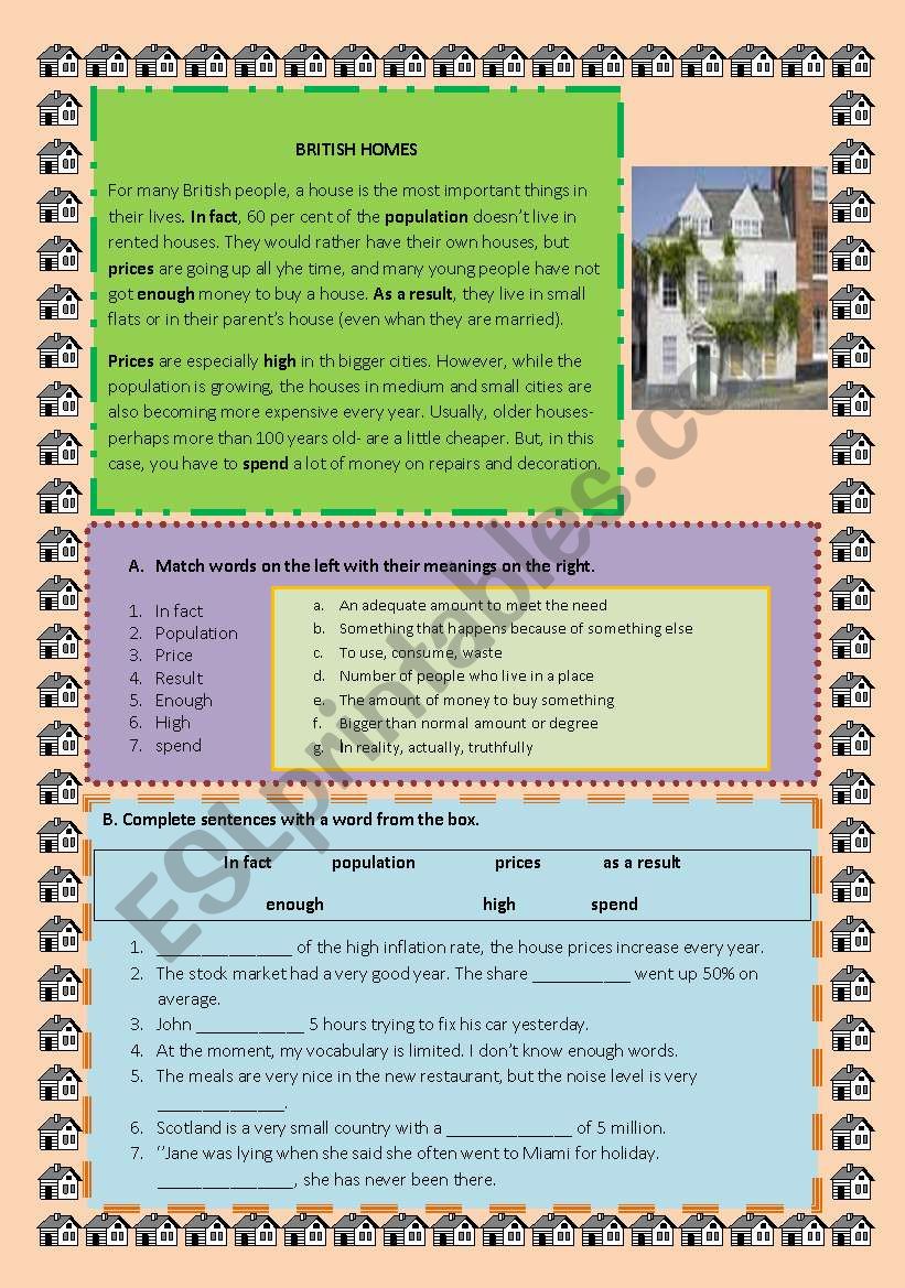 british homes worksheet