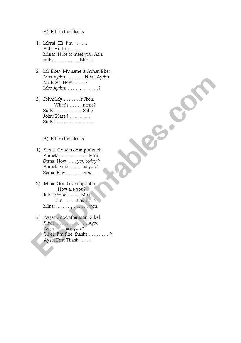 fill  worksheet