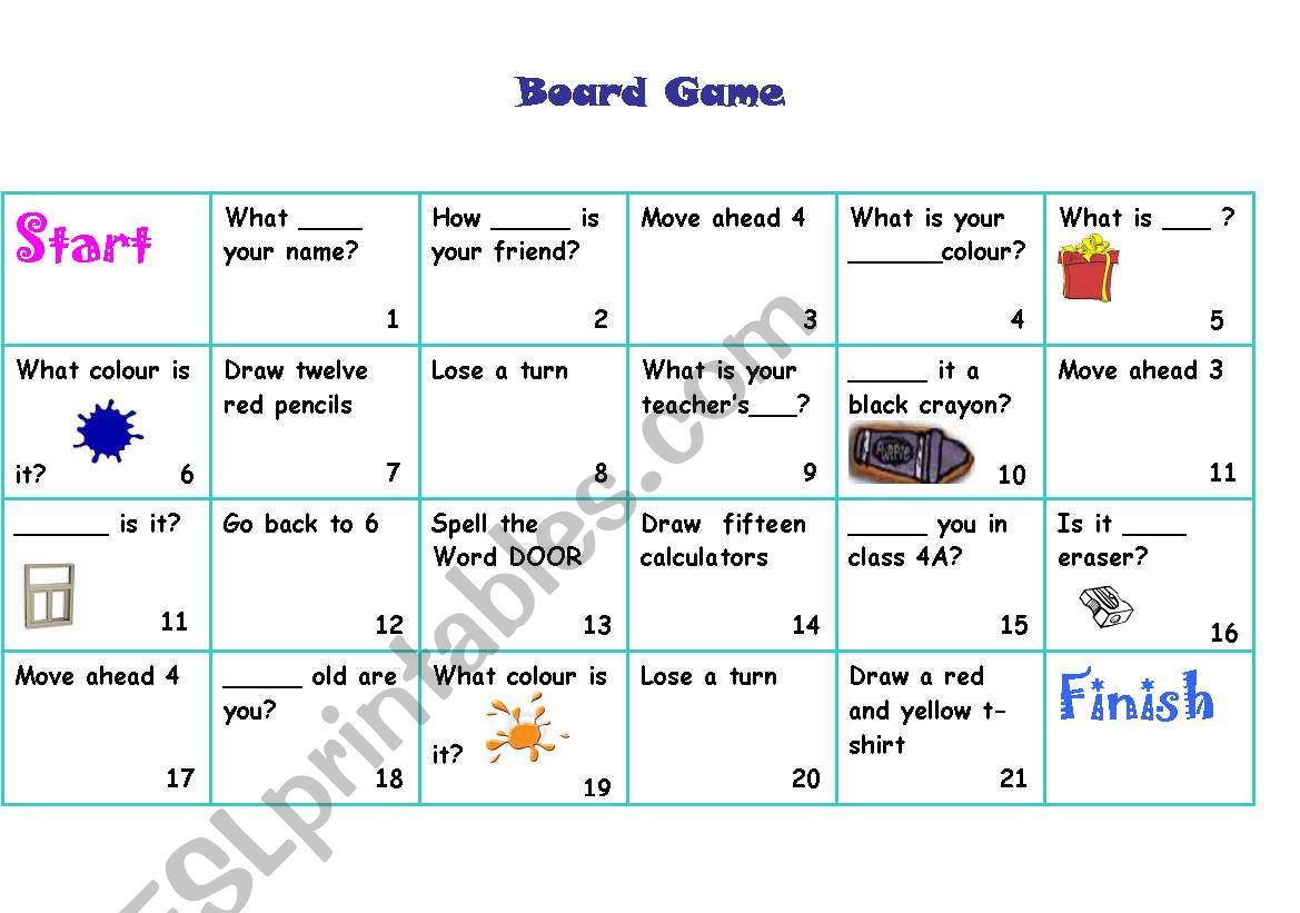 Board game ( for begginers or little kids) 
