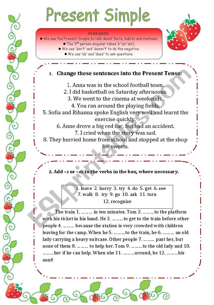  Present Simple Tense - Practice