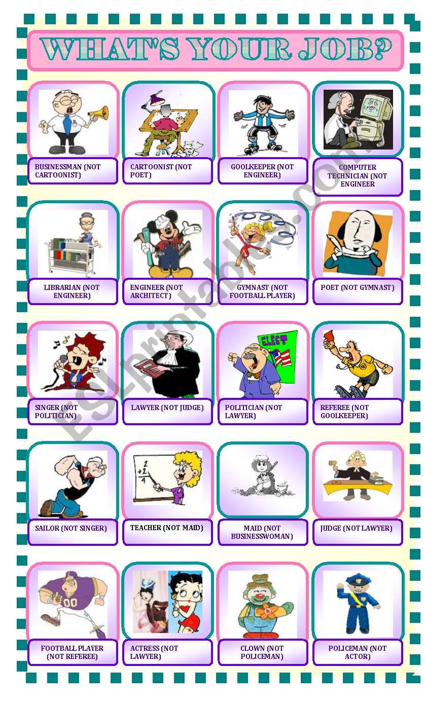 WHAT?S YOUR JOB? (part 2) - ESL worksheet by ascincoquinas
