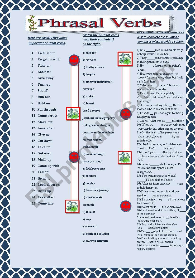 Phrasal Verbs worksheet