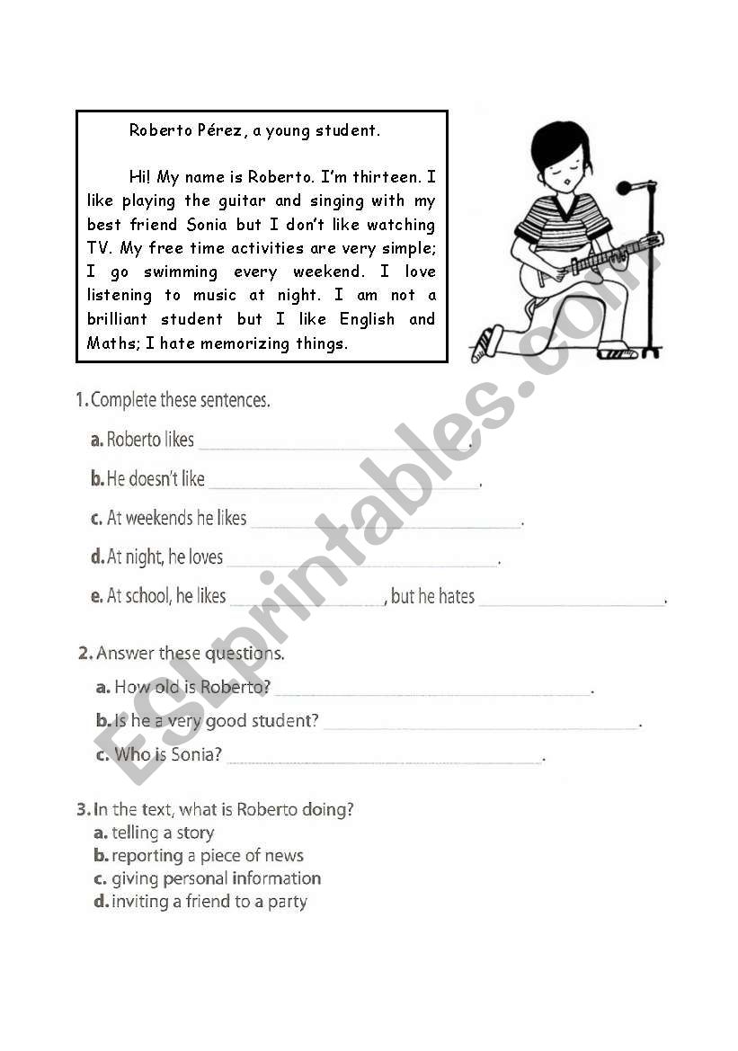 Readin activity likes and dislikes