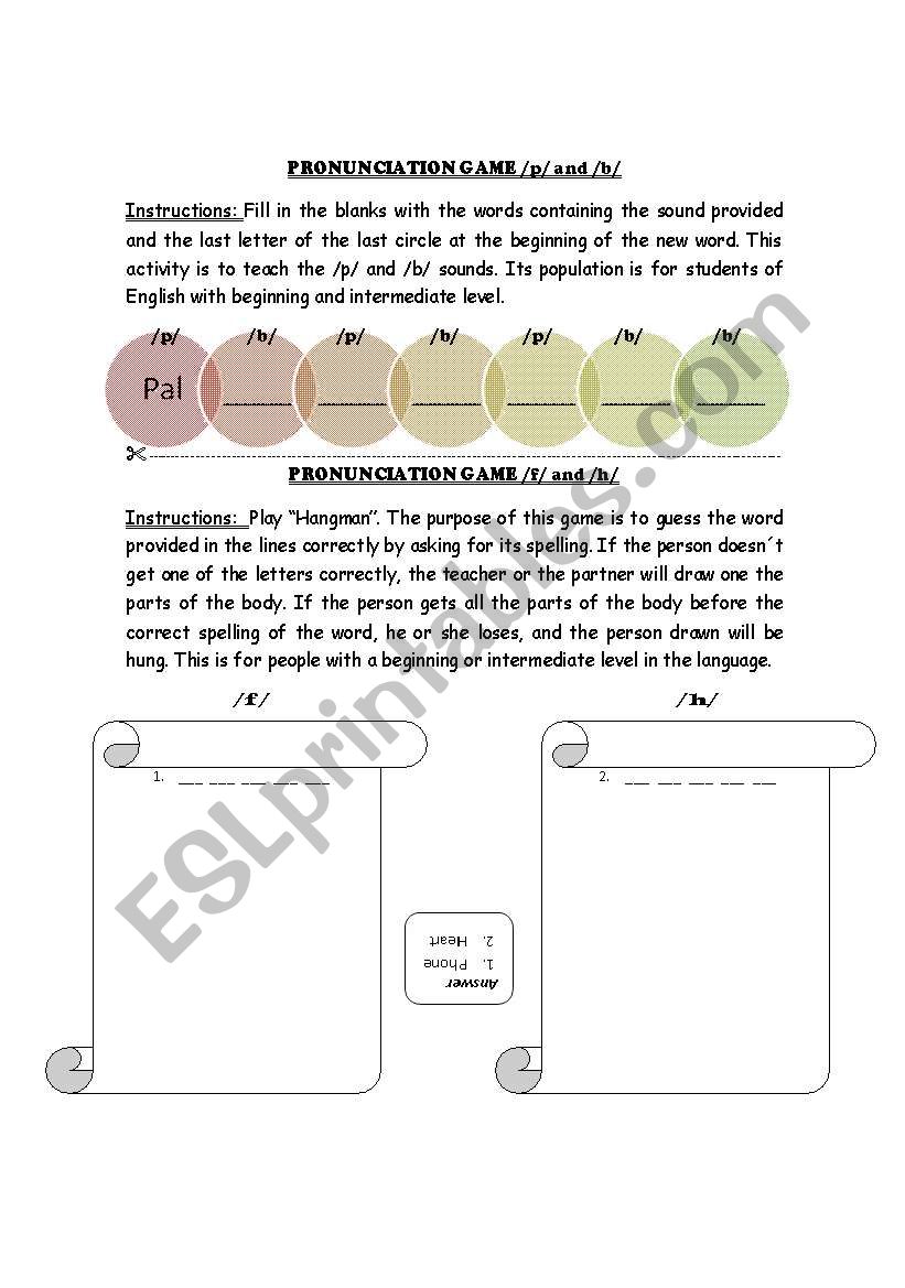 Pronunciation worksheet