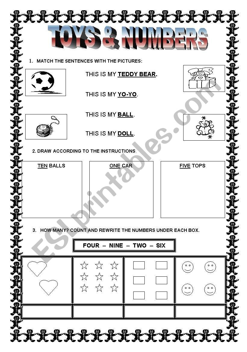 TOYS & NUMBERS worksheet