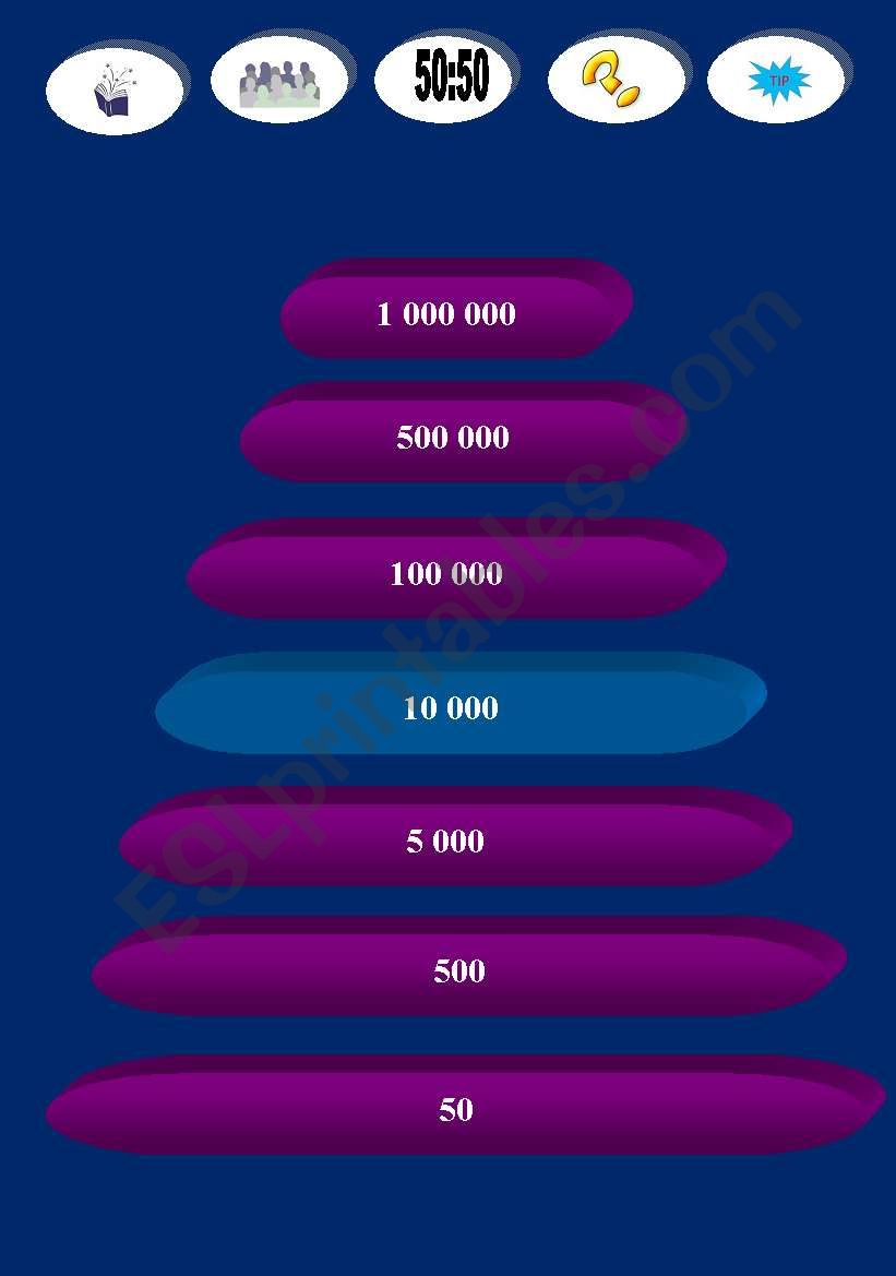 Quiz game: Who wants to be a millionaire?