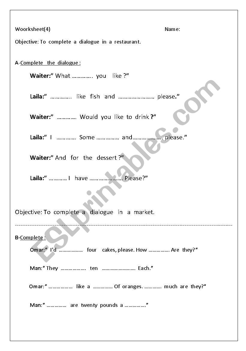 Use English worksheet