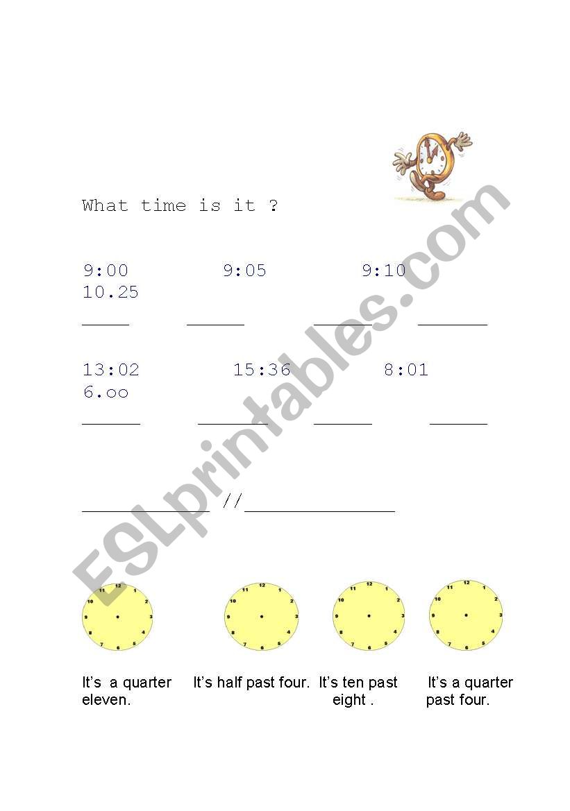 What time is it ? worksheet