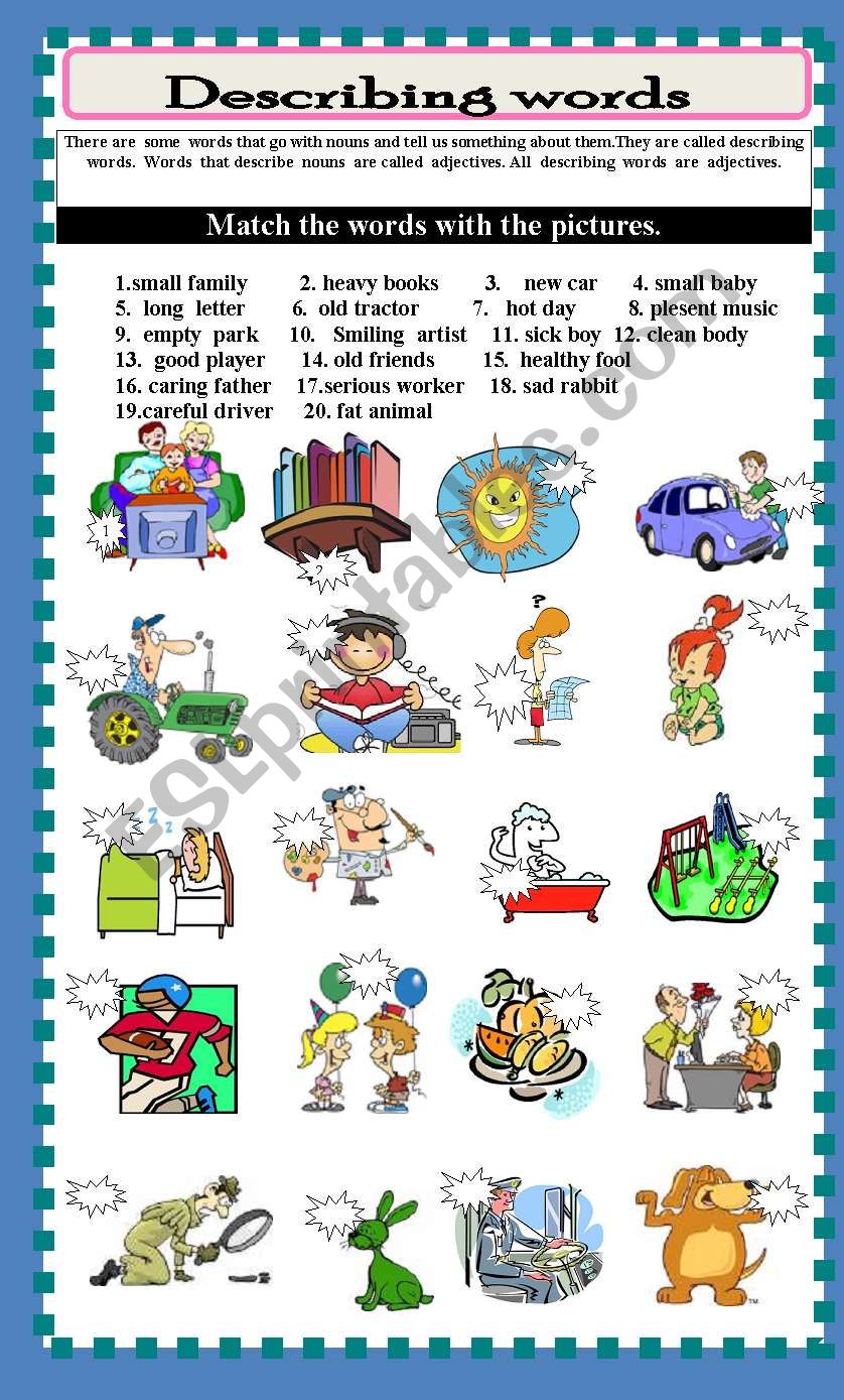 Describing Words worksheet