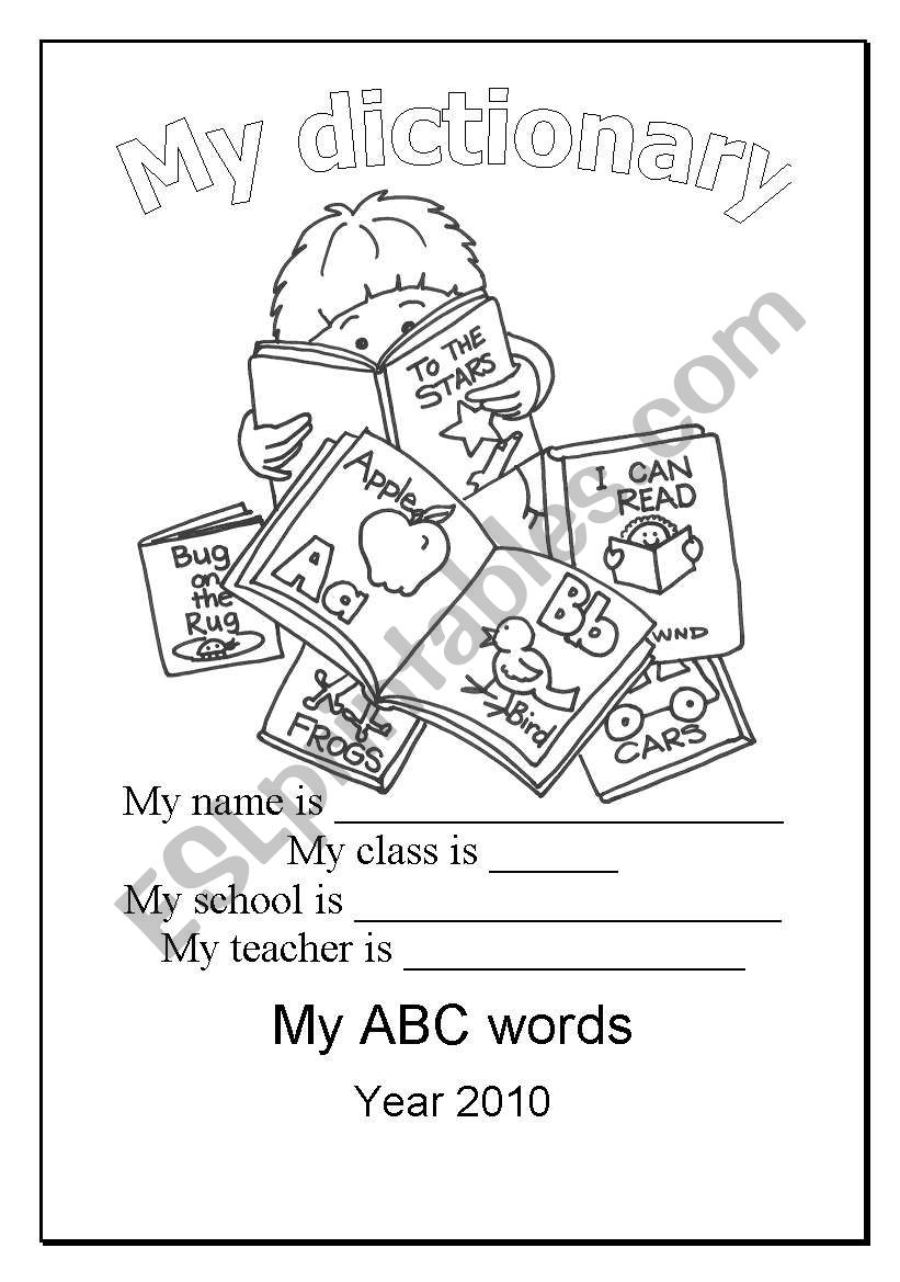 My dictionary worksheet